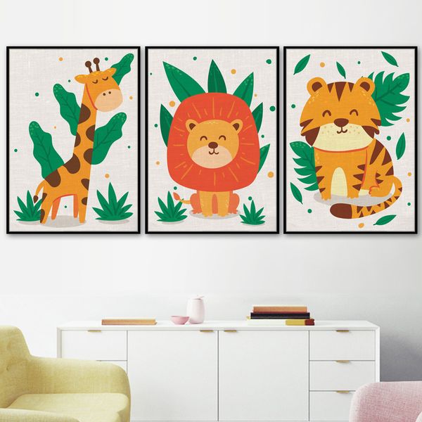 cartoon tiger lion giraffe green plant wall art canvas painting nordic posters and prints wall pictures for kids room wall decor
cartoon tiger lion giraffe green plant wall art canvas painting nordic posters and prints wall pictures for kids room wall decor
