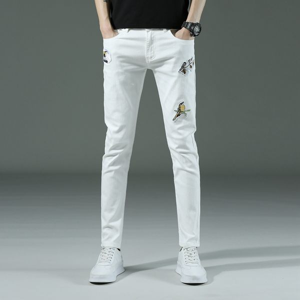 2020 new embroidery cool men white elastic jeans fantastic quality brand slim fit comfortable hip hop pants men trousers 28-38, Blue
2020 new embroidery cool men white elastic jeans fantastic quality brand slim fit comfortable hip hop pants men trousers 28-38, Blue