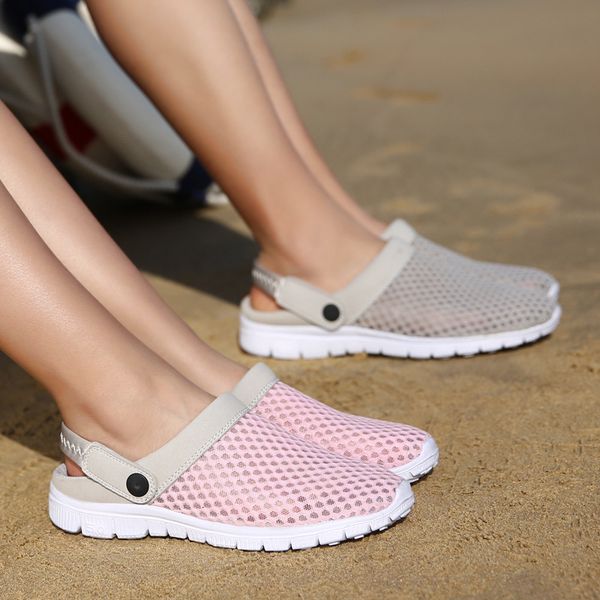summer sandals mesh slippers new style men's casual porous sandals foot cover lazy couple half slippers, Black
summer sandals mesh slippers new style men's casual porous sandals foot cover lazy couple half slippers, Black