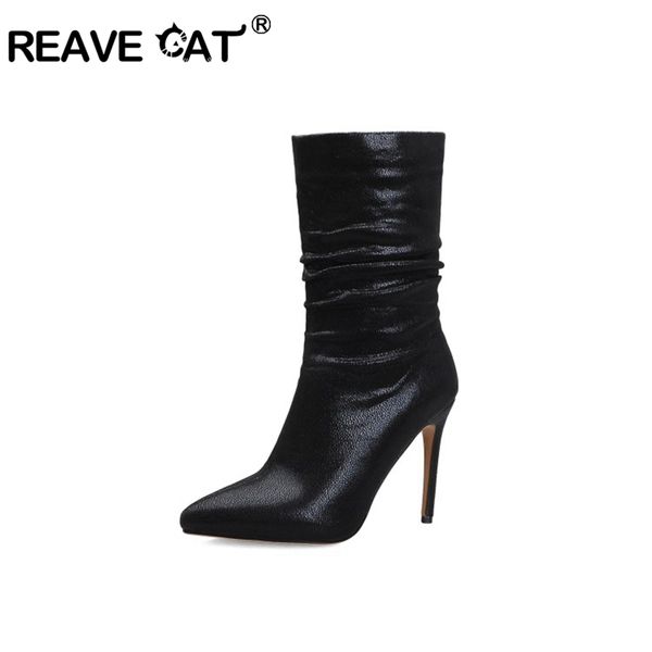 reave cat autumn women mid-calf boots pointed toe 10.5cm thin heels pu slip-on big size 34-46 black sliver slouchy casual s1985
reave cat autumn women mid-calf boots pointed toe 10.5cm thin heels pu slip-on big size 34-46 black sliver slouchy casual s1985