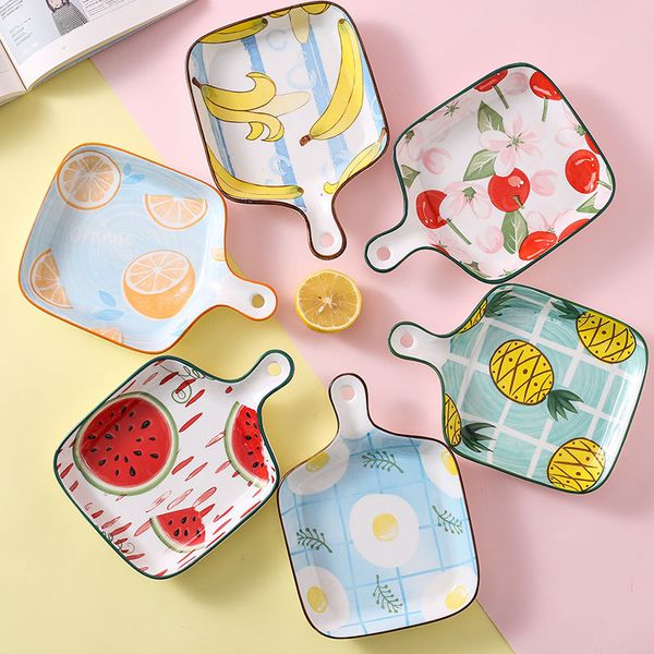 hand painted fruit ceramic baking dish nordic square pasta lasagna pan with single handle unique snack breakfast serving tray
hand painted fruit ceramic baking dish nordic square pasta lasagna pan with single handle unique snack breakfast serving tray