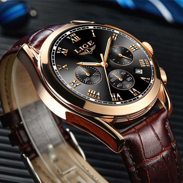 lige mens watches men's fashion business waterproof quartz watch for men casual leather watch relogio masculino, Slivery;brown
lige mens watches men's fashion business waterproof quartz watch for men casual leather watch relogio masculino, Slivery;brown