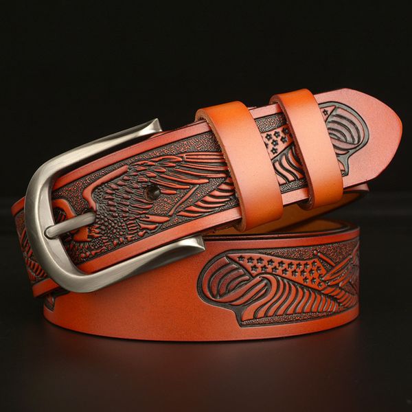 2020 design personality novelty eagle carving real cowhide skin leather belt alloy buckles retro belts for men, Black;brown
2020 design personality novelty eagle carving real cowhide skin leather belt alloy buckles retro belts for men, Black;brown