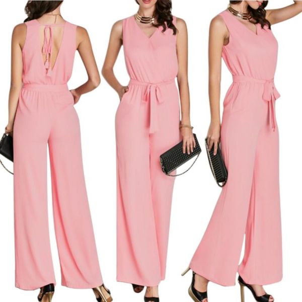 2020 summer plus sizes xxl women pink sleeveless v neck loose wide legs pant jumpsuits with pockets casual lacing female rompers, Black;white
2020 summer plus sizes xxl women pink sleeveless v neck loose wide legs pant jumpsuits with pockets casual lacing female rompers, Black;white
