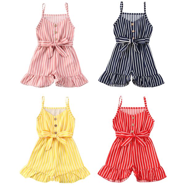1-6y lovely infant baby girls rompers overalls striped print sleeveless ruffles jumpsuits outfits 4 colors t200721, Blue
1-6y lovely infant baby girls rompers overalls striped print sleeveless ruffles jumpsuits outfits 4 colors t200721, Blue