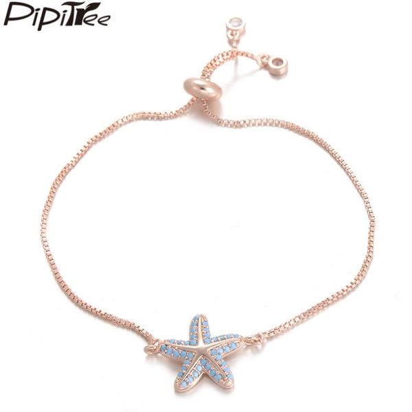 pipitree trendy blue cz zircon starfish charm bracelet women's adjustable chain star bracelets bangles summer style jewelry gift, Red;blue
pipitree trendy blue cz zircon starfish charm bracelet women's adjustable chain star bracelets bangles summer style jewelry gift, Red;blue