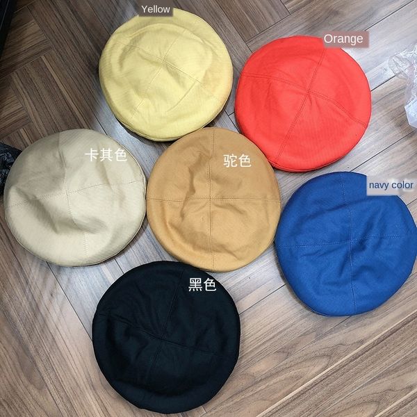 four seasons available korean pure color all-match beret 4-piece stitching cotton beret female painter cap, Blue;gray
four seasons available korean pure color all-match beret 4-piece stitching cotton beret female painter cap, Blue;gray