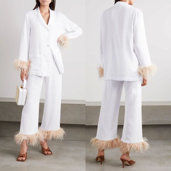2 pieces white silk satin night robe bathrobes fur wedding bride bridesmaid robes dressing gown for women pajamas sleepwear
2 pieces white silk satin night robe bathrobes fur wedding bride bridesmaid robes dressing gown for women pajamas sleepwear