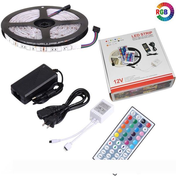 LED Strip Light DC 12V Flexible Diode Ribbon Tape SMD 5050 RGB 24Key 44Key Full Set Power IP65 IP20 5M Lighting
LED Strip Light DC 12V Flexible Diode Ribbon Tape SMD 5050 RGB 24Key 44Key Full Set Power IP65 IP20 5M Lighting