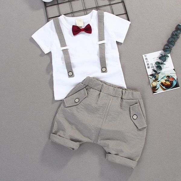 summer toddler baby boys clothes set bow tie short sleeve t-shirt +short pants kids casual outfits clothes sets, White
summer toddler baby boys clothes set bow tie short sleeve t-shirt +short pants kids casual outfits clothes sets, White