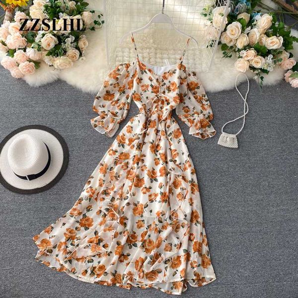 casual dresses women off shoulder strap dress korean ruffles chiffon floral long summer bohbohemian vacation beach sundress, Black;gray
casual dresses women off shoulder strap dress korean ruffles chiffon floral long summer bohbohemian vacation beach sundress, Black;gray