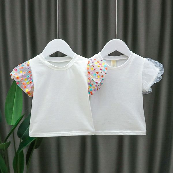 2020 summer dress girl coat t-shirt pure color mesh bubble sleeve short sleeve baby girl t-shirt western style round collar top, Blue
2020 summer dress girl coat t-shirt pure color mesh bubble sleeve short sleeve baby girl t-shirt western style round collar top, Blue