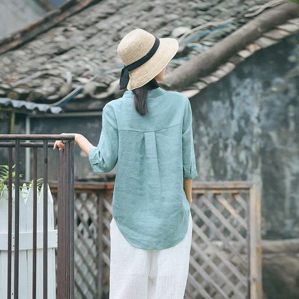 2020 cotton and linen v-neck shirt women's cropped sleeve loose all-match shirt large size women's top, White
2020 cotton and linen v-neck shirt women's cropped sleeve loose all-match shirt large size women's top, White