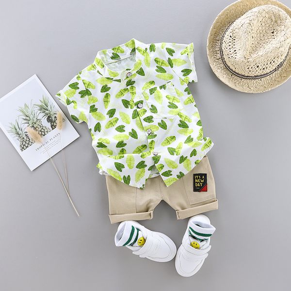 2020 new stand-up collar children boy clothes suit summer baby boy shirt clothing suit fashion leaf print crown two-piece, White
2020 new stand-up collar children boy clothes suit summer baby boy shirt clothing suit fashion leaf print crown two-piece, White
