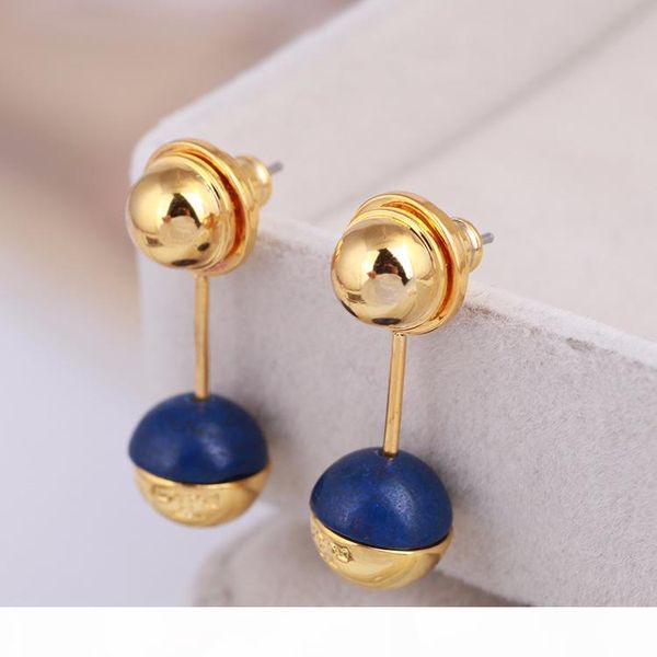 

blue and pink pearl beads in 0.8cm stud earring 18k gold plated women jewelry gift shipping ps6621, Silver
