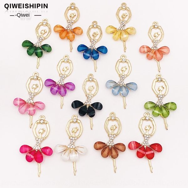 with hanging crystal ballet dancing girl diy pendant diy accessories wool ball key ring pendant alloy accessories, Silver
with hanging crystal ballet dancing girl diy pendant diy accessories wool ball key ring pendant alloy accessories, Silver