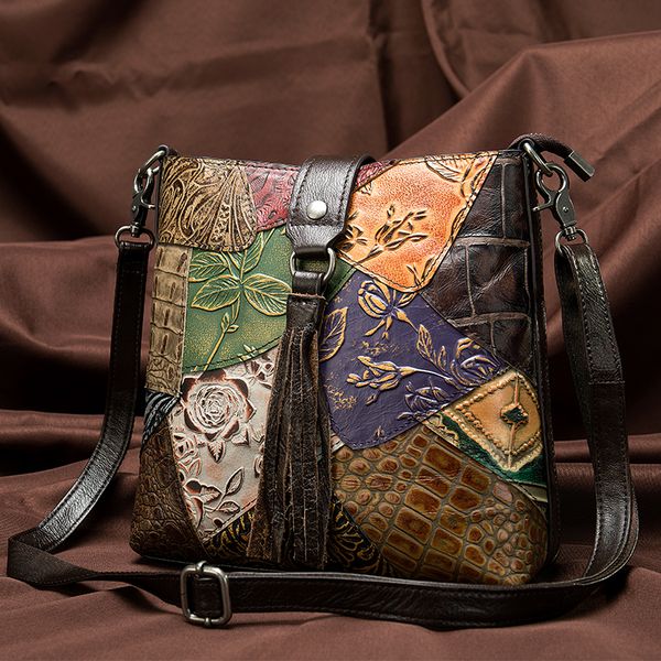 summer 2020 national style genuine leather stitching women ladies ladies embossed single shoulder tassel messenger bag women's random c
summer 2020 national style genuine leather stitching women ladies ladies embossed single shoulder tassel messenger bag women's random c
