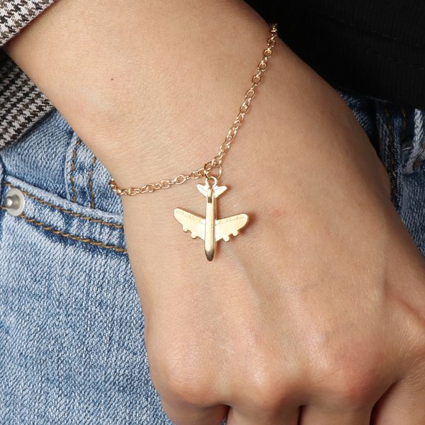 european and american simple small aircraft pendant bracelet wild fashion wrist bracelet, Golden;silver
european and american simple small aircraft pendant bracelet wild fashion wrist bracelet, Golden;silver
