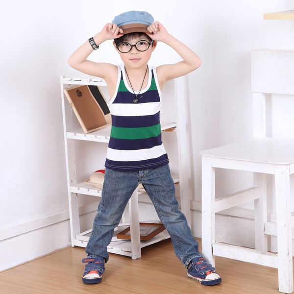 children's clothing summer striped camisole primary school students' sports sweat-absorbing children's clothing vest vest ves, Blue
children's clothing summer striped camisole primary school students' sports sweat-absorbing children's clothing vest vest ves, Blue