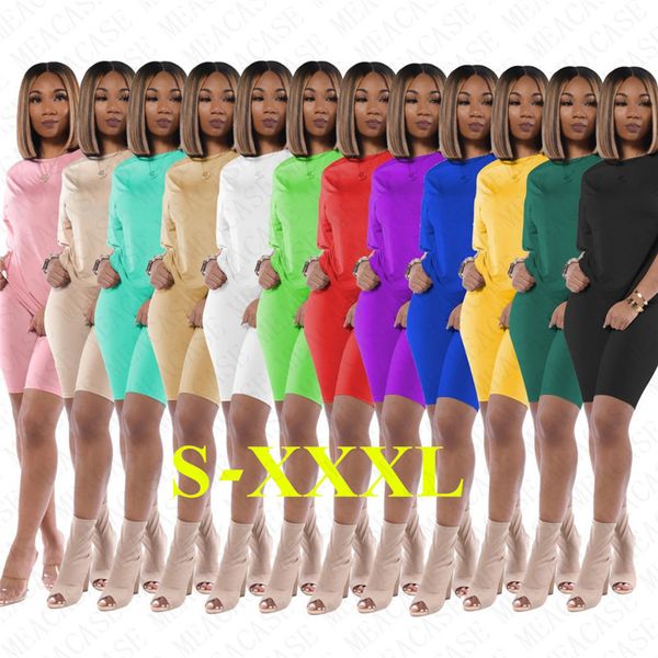 women tracksuit two piece outfits casual round neck solid color slim short sleeve t shirt shorts leggings summer beach sports suits d71403, Gray
women tracksuit two piece outfits casual round neck solid color slim short sleeve t shirt shorts leggings summer beach sports suits d71403, Gray