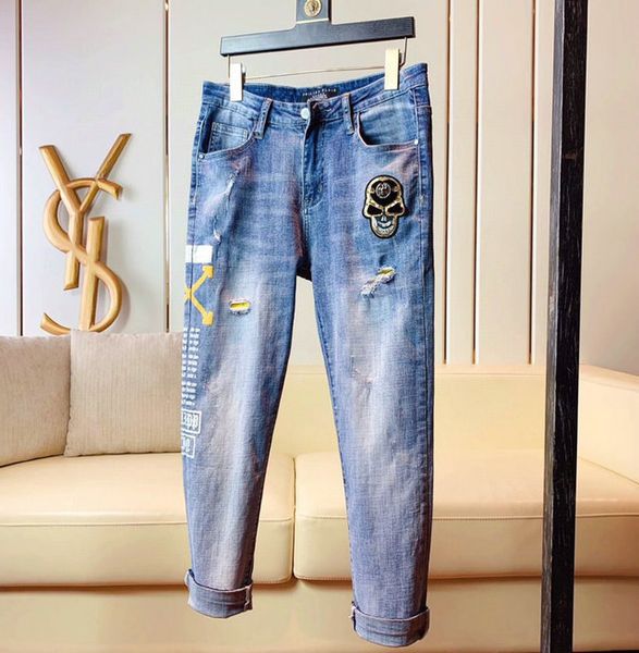 fashion mens ripped biker jeans leather patchwork slim fit black moto denim joggers for male distressed jeans pants ~~#sa134, Blue
fashion mens ripped biker jeans leather patchwork slim fit black moto denim joggers for male distressed jeans pants ~~#sa134, Blue