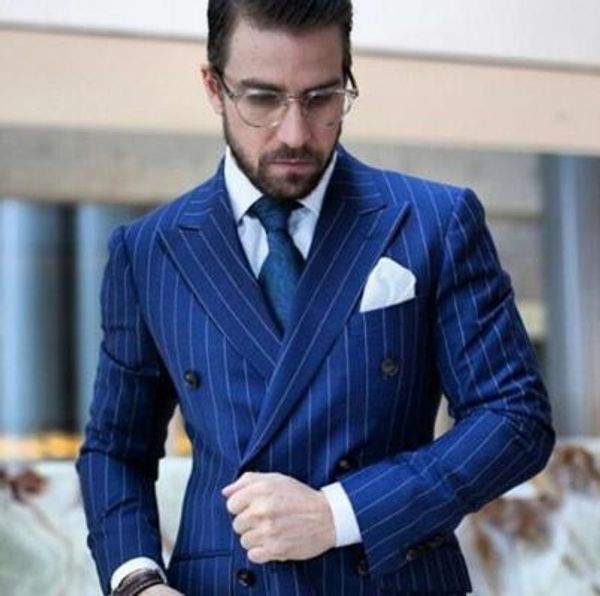 custom made blue stripe terno masculino groom dress men suit for wedding double breaste mens suits 2 pieces(jacket+pants), White;black
custom made blue stripe terno masculino groom dress men suit for wedding double breaste mens suits 2 pieces(jacket+pants), White;black