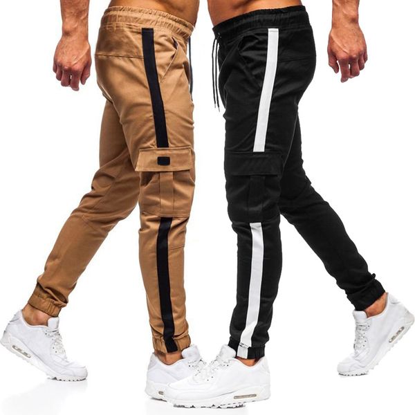 running pants sport sweatpants men joggers elastic lace-up gym training jogging side stripe fitness for, Black;blue
running pants sport sweatpants men joggers elastic lace-up gym training jogging side stripe fitness for, Black;blue