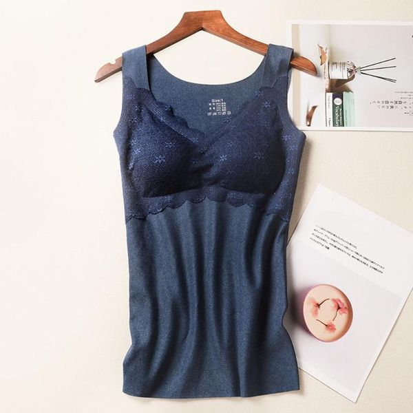 elastic thermal inner wear tank seamless women lingerie for woman underwear vest crop lencero mujer camis padded, Black;white
