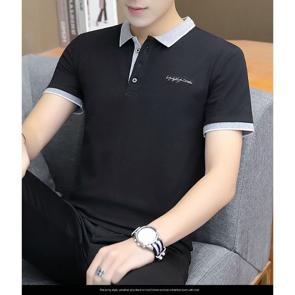 men casual summer short sleeves cotton shirt man comfortable polos tee shirt, White;black
men casual summer short sleeves cotton shirt man comfortable polos tee shirt, White;black