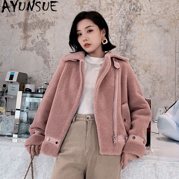 ayunsue real fur coat 2020 winter jacket women 100% wool coat female sheep shearling korean pink jackets chaqueta mujer my4046, Black
ayunsue real fur coat 2020 winter jacket women 100% wool coat female sheep shearling korean pink jackets chaqueta mujer my4046, Black