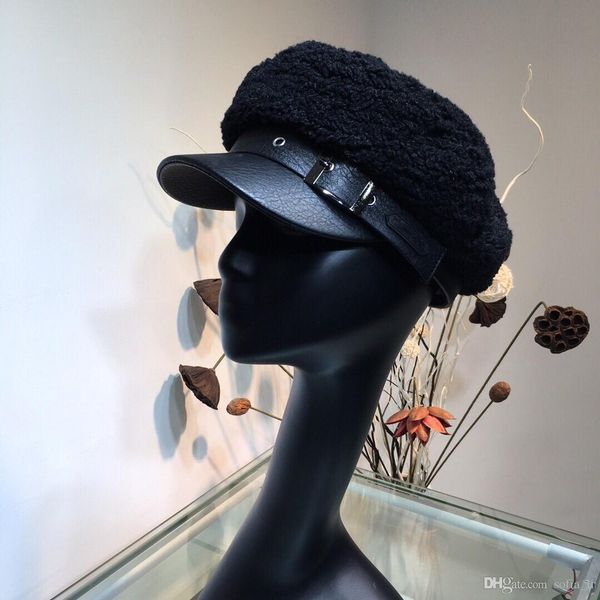 luxury designer women's stingy brim hats 2019 new military cap wool tweed leather buckle winter sun visor street tide hat four colors, Blue;gray
luxury designer women's stingy brim hats 2019 new military cap wool tweed leather buckle winter sun visor street tide hat four colors, Blue;gray
