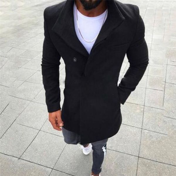 fashion video mens wool jacket button solid long sleeved windbreaker woolen coat fall winter overcoat men thin long trench coats, Black
fashion video mens wool jacket button solid long sleeved windbreaker woolen coat fall winter overcoat men thin long trench coats, Black