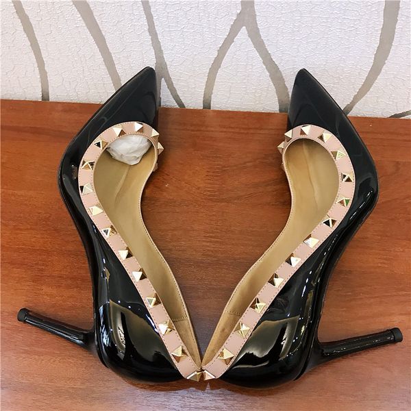 real p fashion women pumps lady black patent real leather point toe studded spikes high heels shoes pumps stilettos heeled
real p fashion women pumps lady black patent real leather point toe studded spikes high heels shoes pumps stilettos heeled