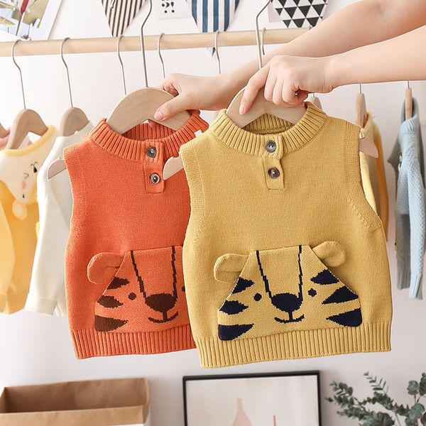 2020 new korean clothing sweater cartoon tiger round collar boys' and girls children's vest children's clothing ' waistc, Blue
2020 new korean clothing sweater cartoon tiger round collar boys' and girls children's vest children's clothing ' waistc, Blue