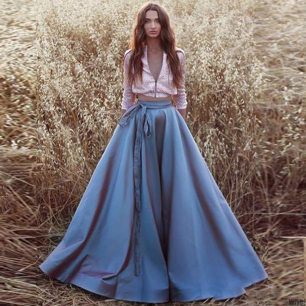 new elegant blue line satin skirt for women with belt bow bow puffy custom female formal long dress, Black
new elegant blue line satin skirt for women with belt bow bow puffy custom female formal long dress, Black