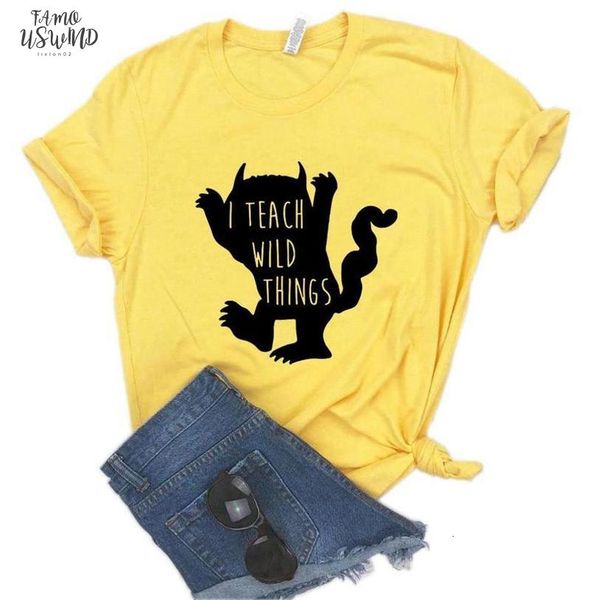 i teach wild things teacher print women tshirts cotton casual funny t shirt for lady yong girl tee 6 color ship, White
i teach wild things teacher print women tshirts cotton casual funny t shirt for lady yong girl tee 6 color ship, White