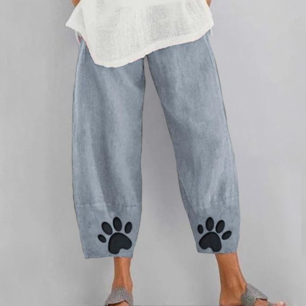 women vintage cotton linen prited pants casual elastic waist asymmetrical pantalon autumn cropped pants oversizeds-5xl trousers, Black;white 
women vintage cotton linen prited pants casual elastic waist asymmetrical pantalon autumn cropped pants oversizeds-5xl trousers, Black;white