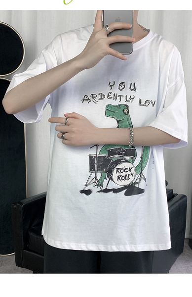 men's fashion trend new summer 2020 loose printed t-shirt versatile 5-sleeve hong kong style t-shirt men's short sleeve, White;black
men's fashion trend new summer 2020 loose printed t-shirt versatile 5-sleeve hong kong style t-shirt men's short sleeve, White;black
