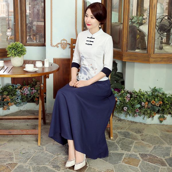 women mid-length linen qipao skirt female spring summer casual linen two-piece dress three quarter sleeve suit modern qipao, Red
women mid-length linen qipao skirt female spring summer casual linen two-piece dress three quarter sleeve suit modern qipao, Red
