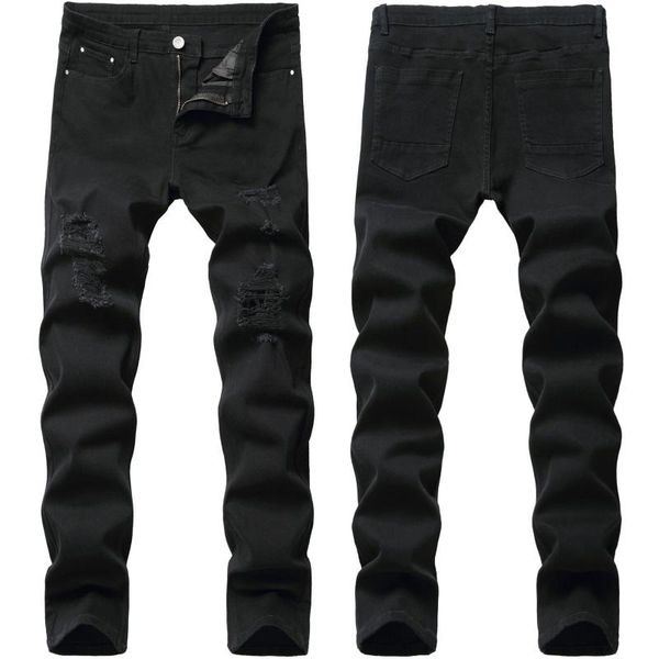 men's jeans black fashion stretch slim small feet mens denim pants hole brand design distressed male straight, Blue
men's jeans black fashion stretch slim small feet mens denim pants hole brand design distressed male straight, Blue