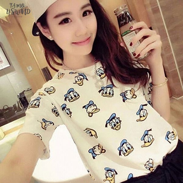 cute duck printed women tshirt o neck short sleeve women short and tees cotton comfortable t shirt femme cartoon camiseta, White
cute duck printed women tshirt o neck short sleeve women short and tees cotton comfortable t shirt femme cartoon camiseta, White