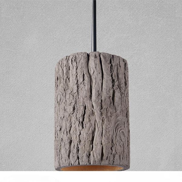 Retro Loft Nordic Stump Style Cement Pendant Lights Modern Led E27 Cord Pendant Lamp For Restaurant Living Room Bedroom Kitchen