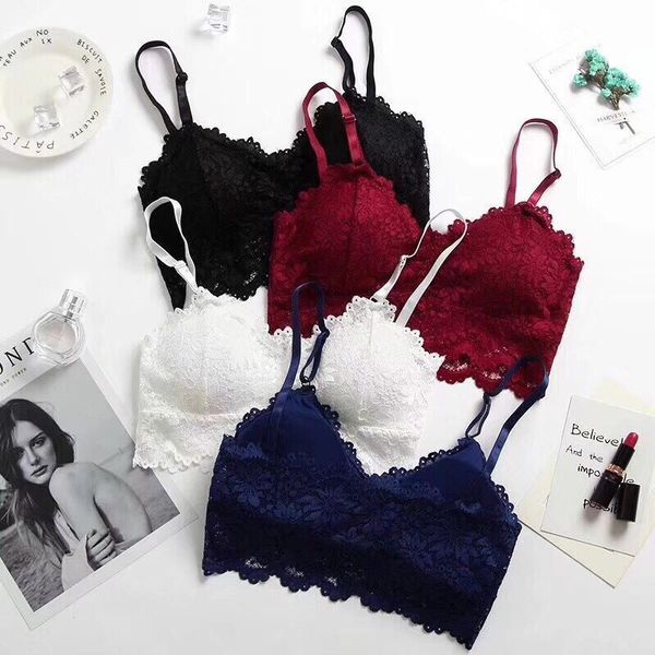 bra women lace bralette lingerie underwear wireless padded seamless bra ultra strap padded bras for women, Red;black
bra women lace bralette lingerie underwear wireless padded seamless bra ultra strap padded bras for women, Red;black