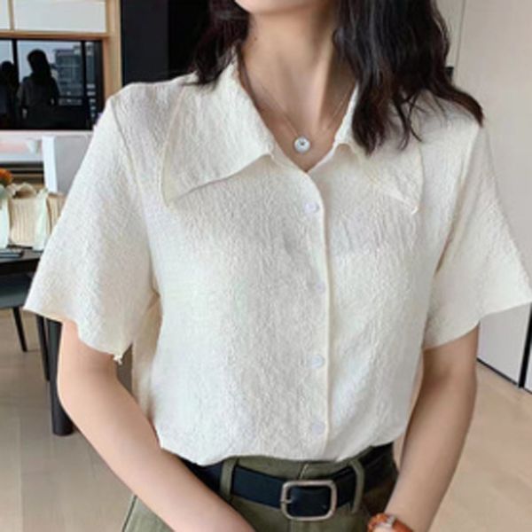 summer versatile chiffon for women 2020 new design sense for women niche short-sleeved shirt bottoming shirt fashion, White
summer versatile chiffon for women 2020 new design sense for women niche short-sleeved shirt bottoming shirt fashion, White
