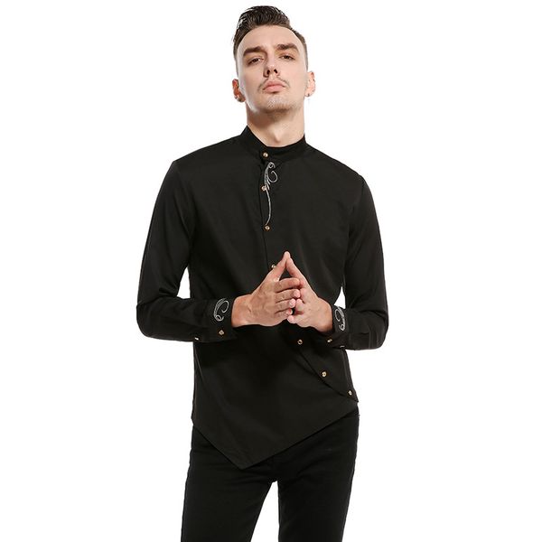 2020 new men fashion long sleeved muslim shirt solid slim fit business shirts men casual irregular dress sa-8, White;black
2020 new men fashion long sleeved muslim shirt solid slim fit business shirts men casual irregular dress sa-8, White;black