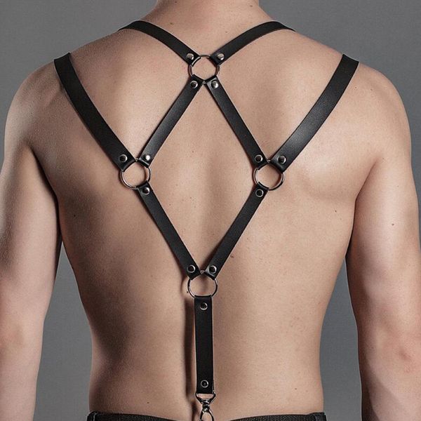 men leather harness straps adjustable belt bondage cage night club gay man casual body chest muscle harness belt, Black;brown
men leather harness straps adjustable belt bondage cage night club gay man casual body chest muscle harness belt, Black;brown
