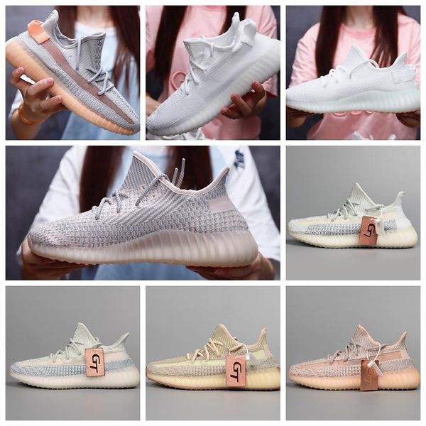 2021 new mens shoes v2 mens sneakers kanye west antlia synth gid glow form zebra cream women shoes mens shoes size 13, Black