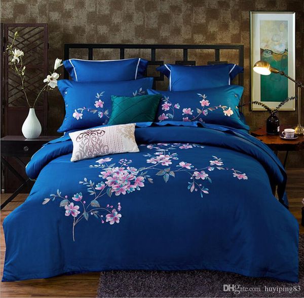 flower embroidered home textile egypt cotton bedding set luxury 4pcs blue bed cover set solid color duvet cover bed sheets pillowcases set
flower embroidered home textile egypt cotton bedding set luxury 4pcs blue bed cover set solid color duvet cover bed sheets pillowcases set