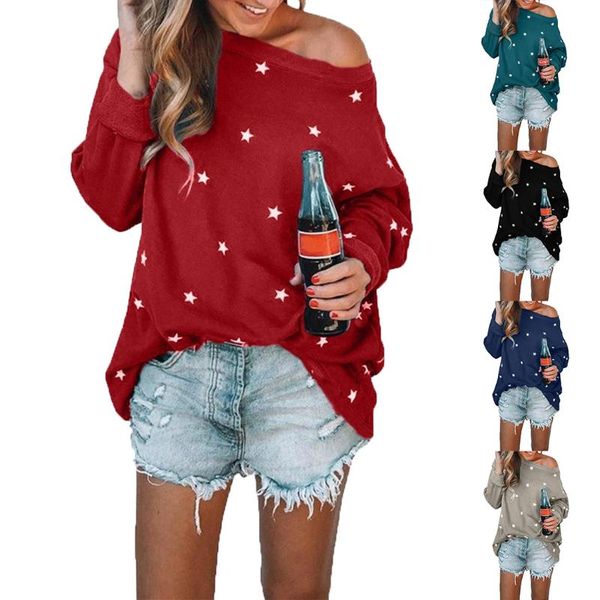 women's star print sweatshirts round neck long sleeve loose fit casual pullover shirts plus print sweatshirts, Black;blue
women's star print sweatshirts round neck long sleeve loose fit casual pullover shirts plus print sweatshirts, Black;blue