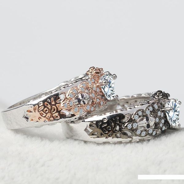 heart stone two tone silver and rose gold color women rings hollow out rose with skull engagement wedding rings jewelry bague
heart stone two tone silver and rose gold color women rings hollow out rose with skull engagement wedding rings jewelry bague